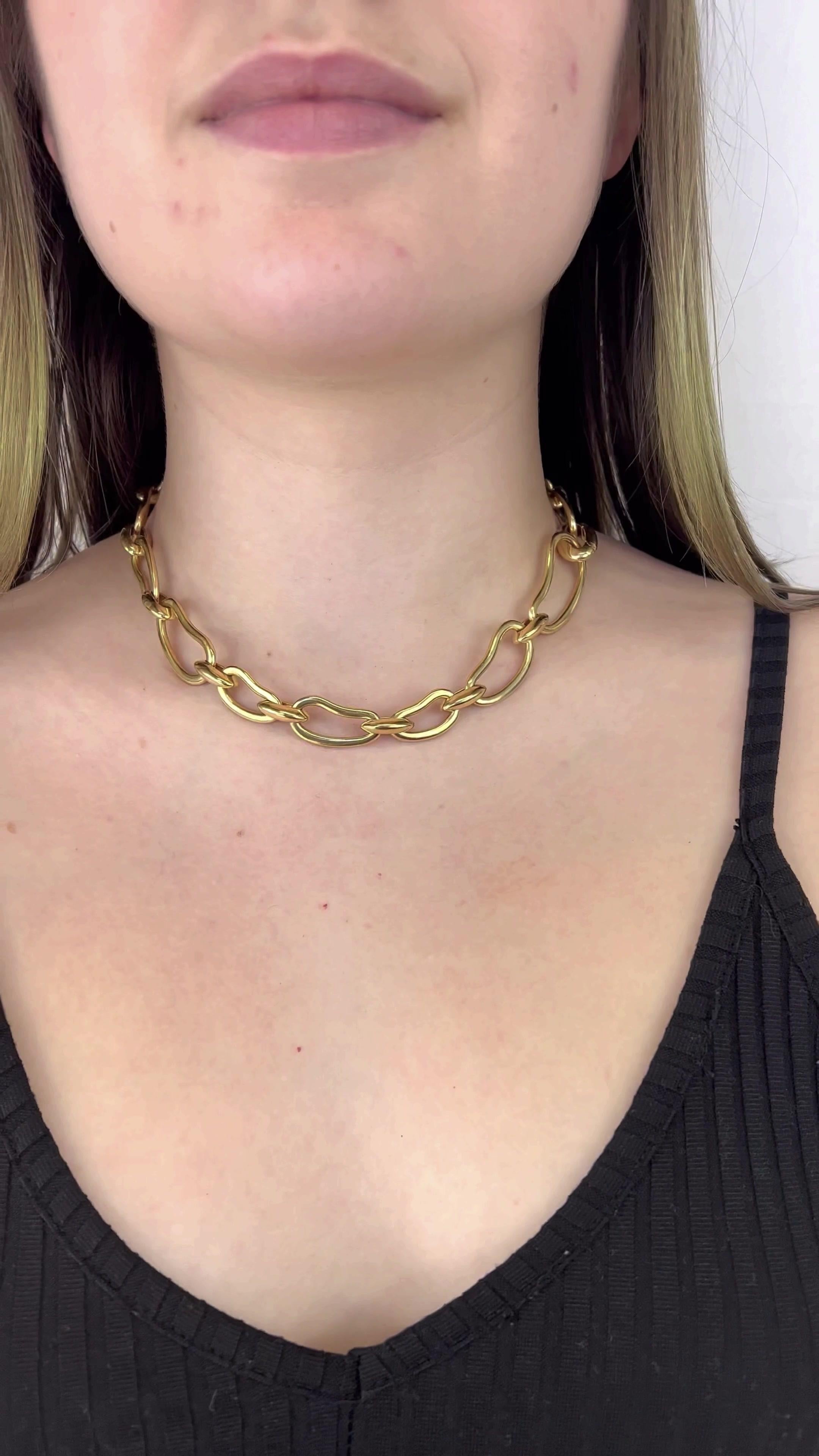 Pomellato Paisley Link 18 Karat Gold Necklace In Excellent Condition In Beverly Hills, CA