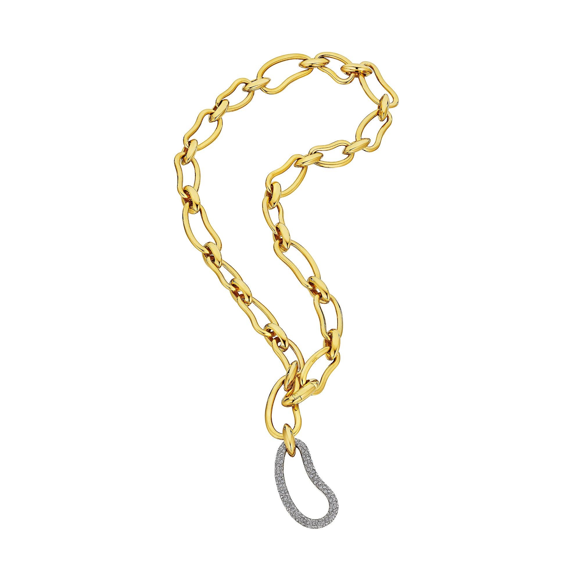 Contemporain Pomellato - Collier à maillons en or avec motif cachemire moderniste en vente