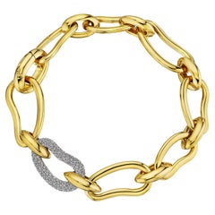 Pomellato Modernistisches Goldgliederarmband mit Paisleymuster
