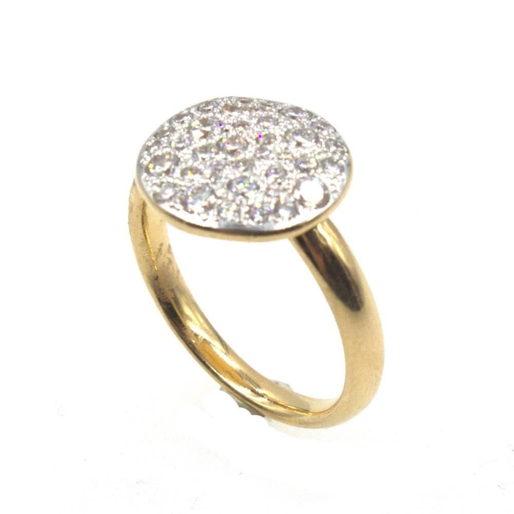Modern Pomellato Pave White Diamond 18 Karat Rose Gold Ring