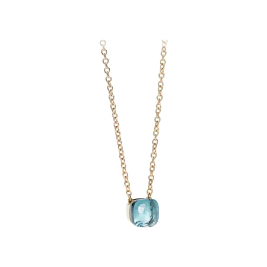 Pomellato Pendant Nudo Petit with Sky Blue Topaz and Chain PCB6010O6000000OY For Sale