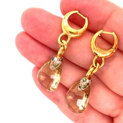 Pomellato Pin Up Zitronenquarz Diamant Tsavorit 18k Gelbgold Ohrhänger