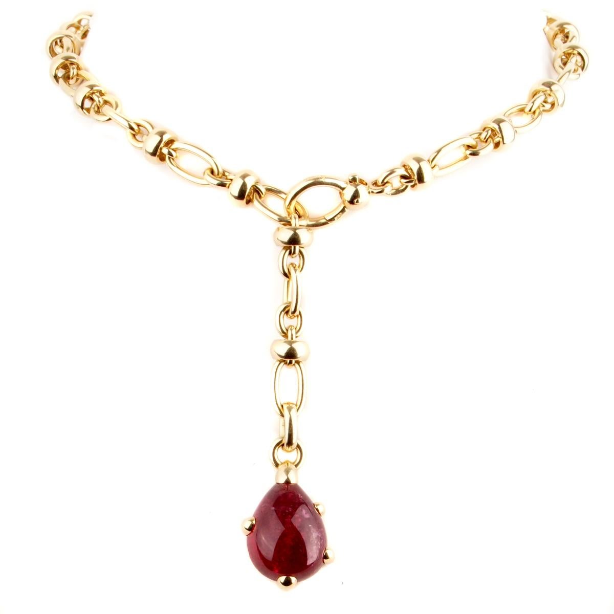 Women's Pomellato Pink Tourmaline Gold Chain Necklace
