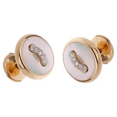 Pomellato Pom Pom Pendientes de oro rosa de 18 quilates con diamantes nacarados