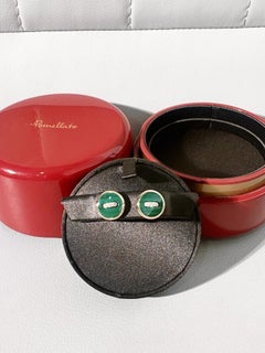 Pomellato Pom Pom Dot 18K Rose Gold Malachite Pavé Diamond Stud Earrings