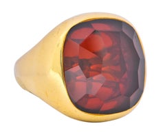 Pomellato Red Garnet 18 Karat Gold Bold Statement Ring