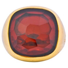Pomellato Red Garnet 18 Karat Gold Bold Statement Ring