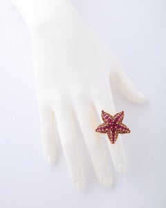 Pomellato Rhodolite Garnet Gold Starfish Ring