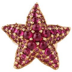 Pomellato Rhodolite Garnet Gold Starfish Ring