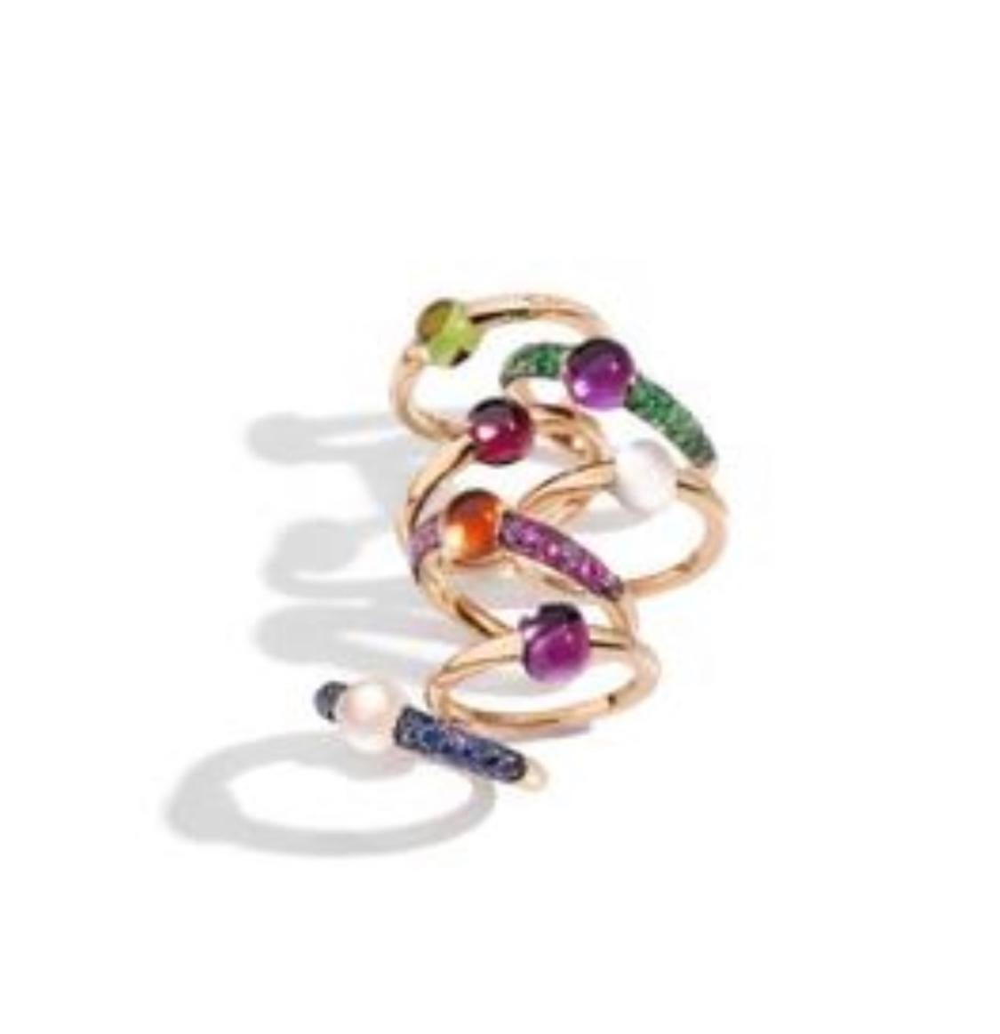 Pomellato Ring M'AMA NON M'AMA 18kt Roségold & roter Turmalin & brauner Diamant Damen