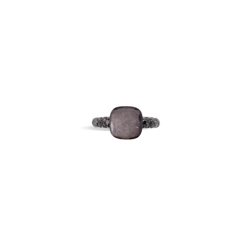 Ring in 18k rose gold and titanium
 1 obsidian 6.3 ct
Black diamonds treated 0.72 ct
Ring Size 53
A.B905BBT7OSS