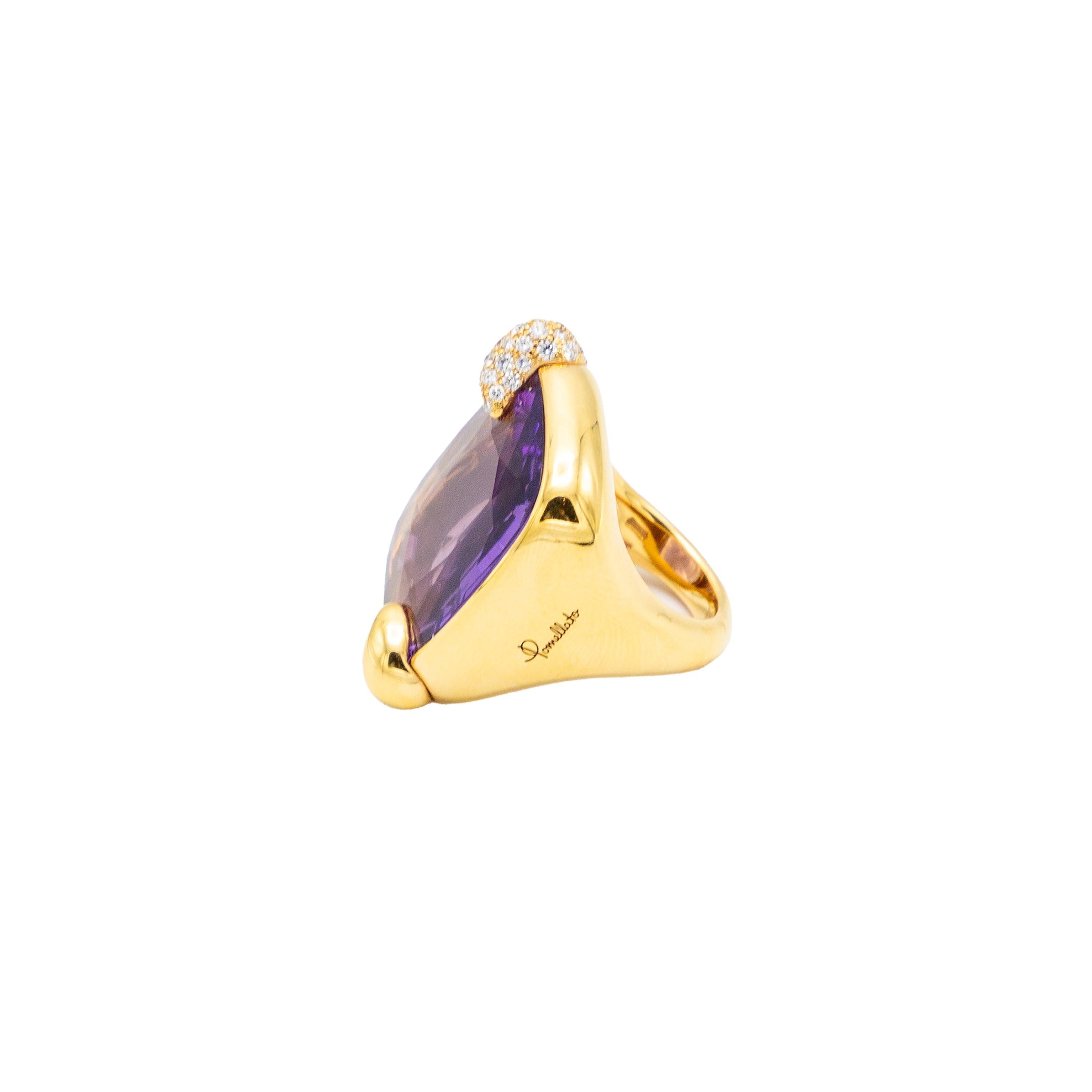 Anello Pomellato Ritratto in oro rosa con ametista - anni '10 in vendita 1