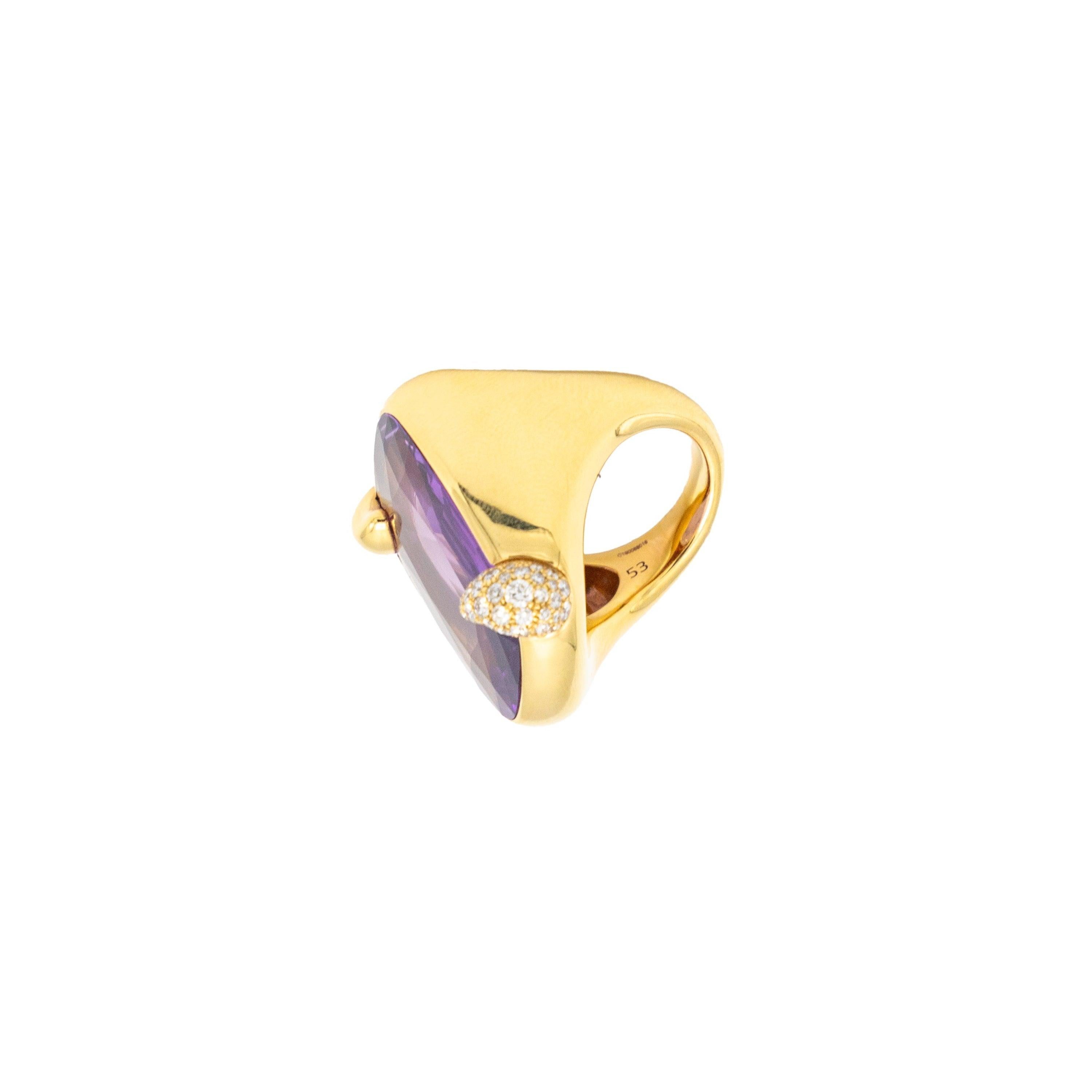 Anello Pomellato Ritratto in oro rosa con ametista - anni '10 in vendita 2