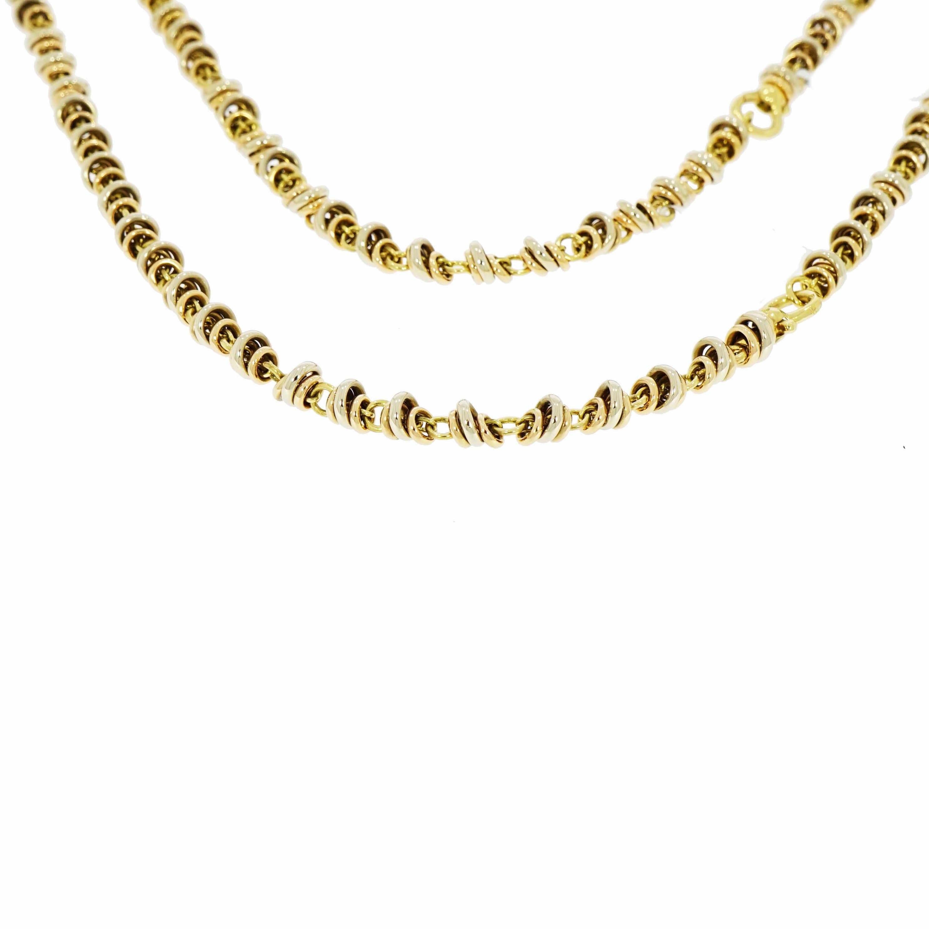 tri color gold chain