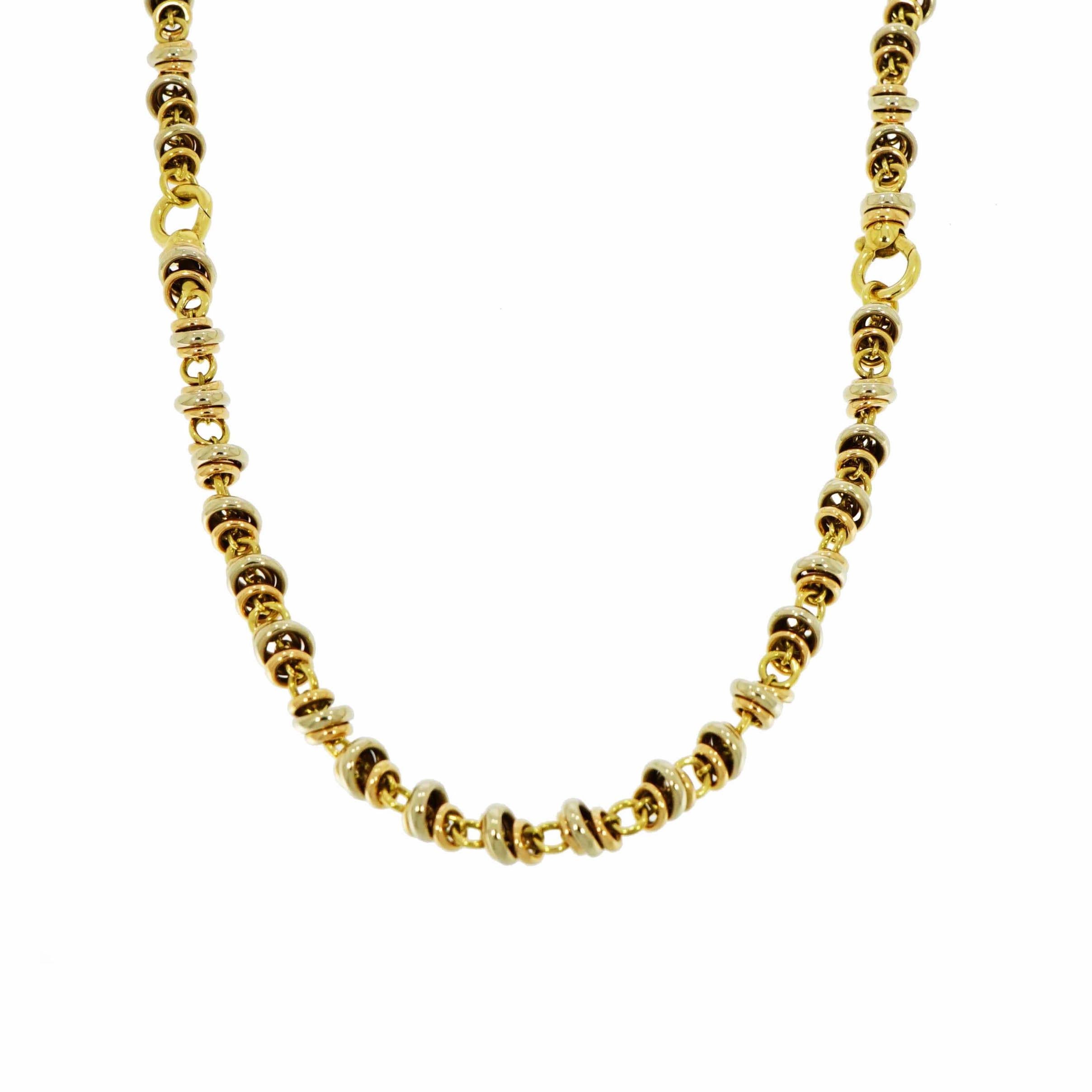 tri colour gold chain