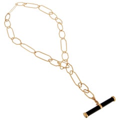 Pomellato Rose Gold 12 Carat Jet Chain Link Necklace