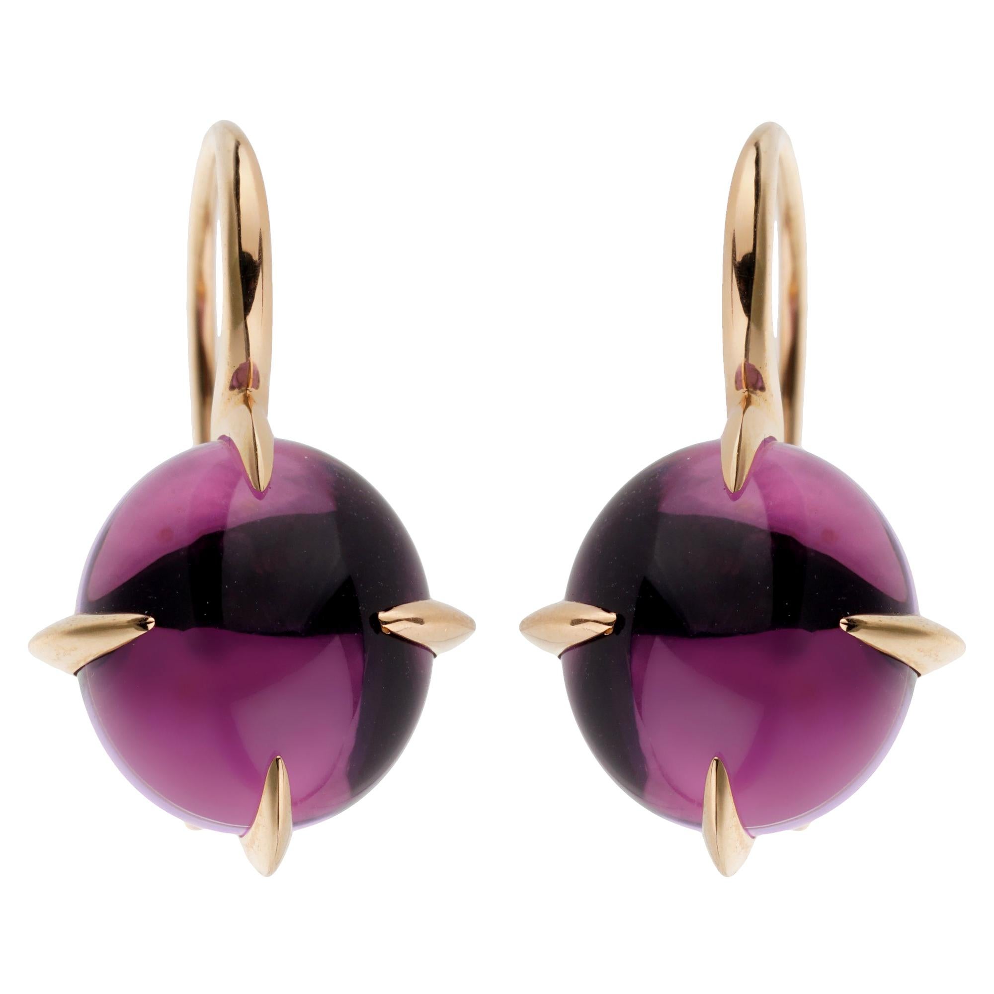 Pendientes de gota de amatista Pomellato de oro rosa de 16,60 ct