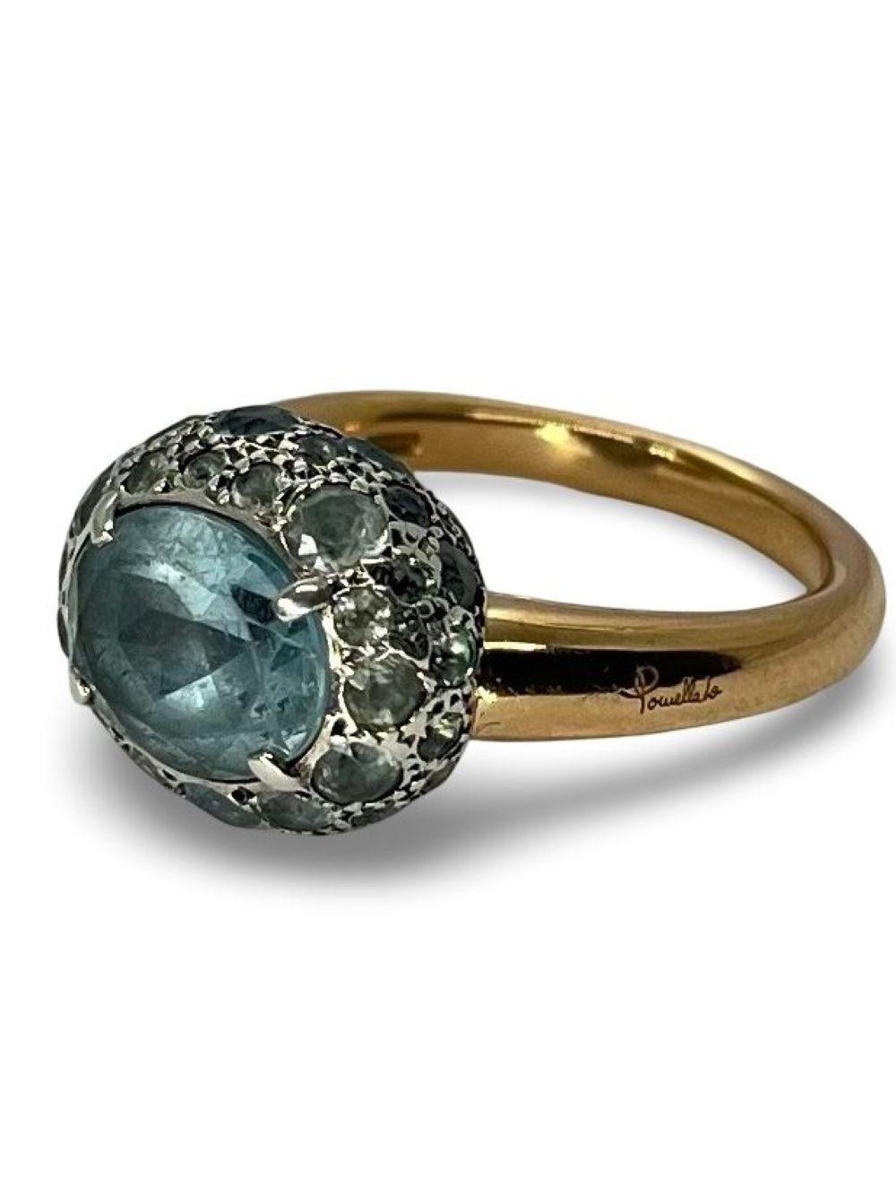 Anello Pomellato in oro rosa e acquamarina In condizioni ottime in vendita a PARIS, FR