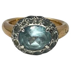 Anello Pomellato in oro rosa e acquamarina