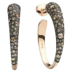 Tango 18k Rose Gold Creolen mit braunen Diamanten