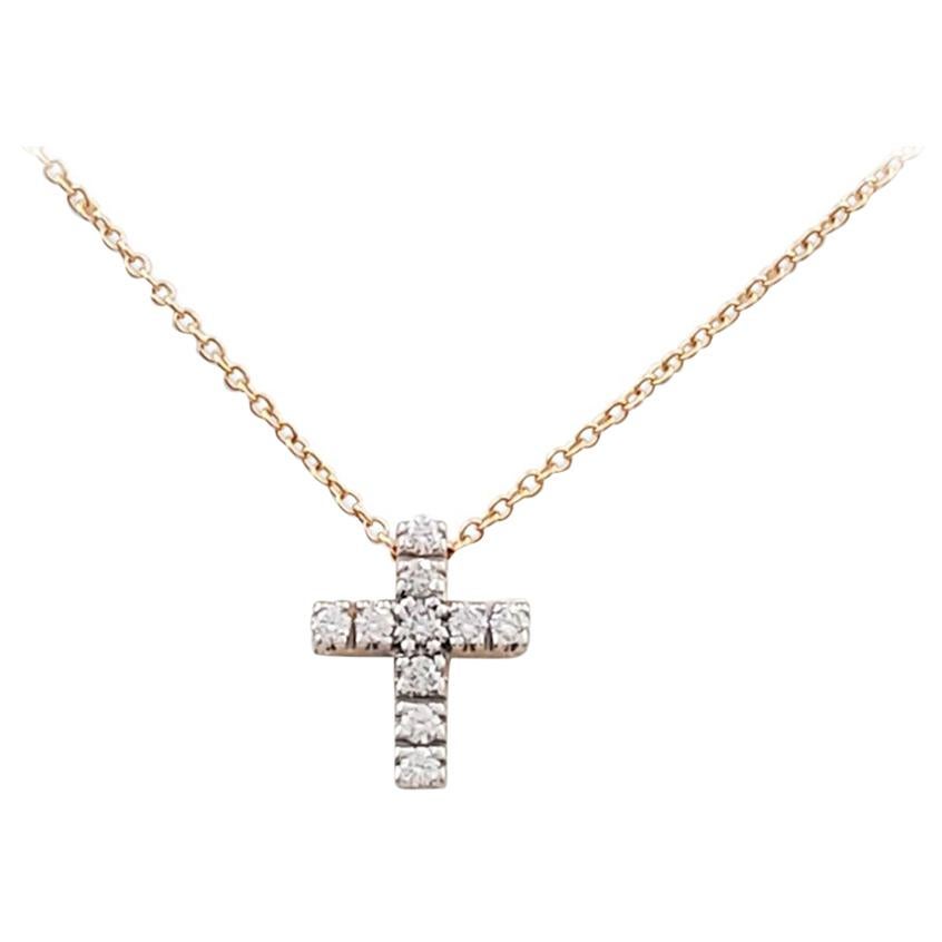 Pomellato Rose Gold and Diamond Cross Pendant Necklace