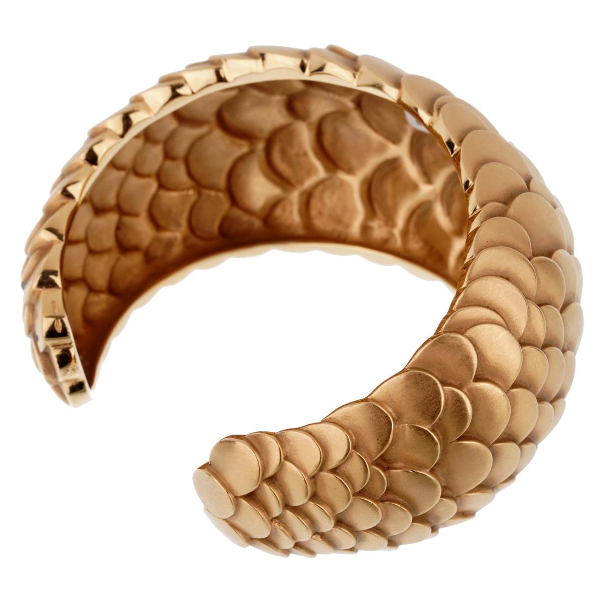 Women's or Men's Pomellato Rose Gold Cuff Bangle Bracelet