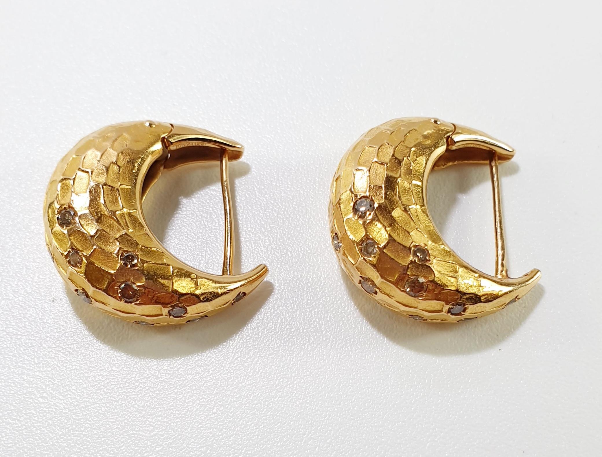 Brilliant Cut Pomellato Rose Gold Diamond Duna Earrings