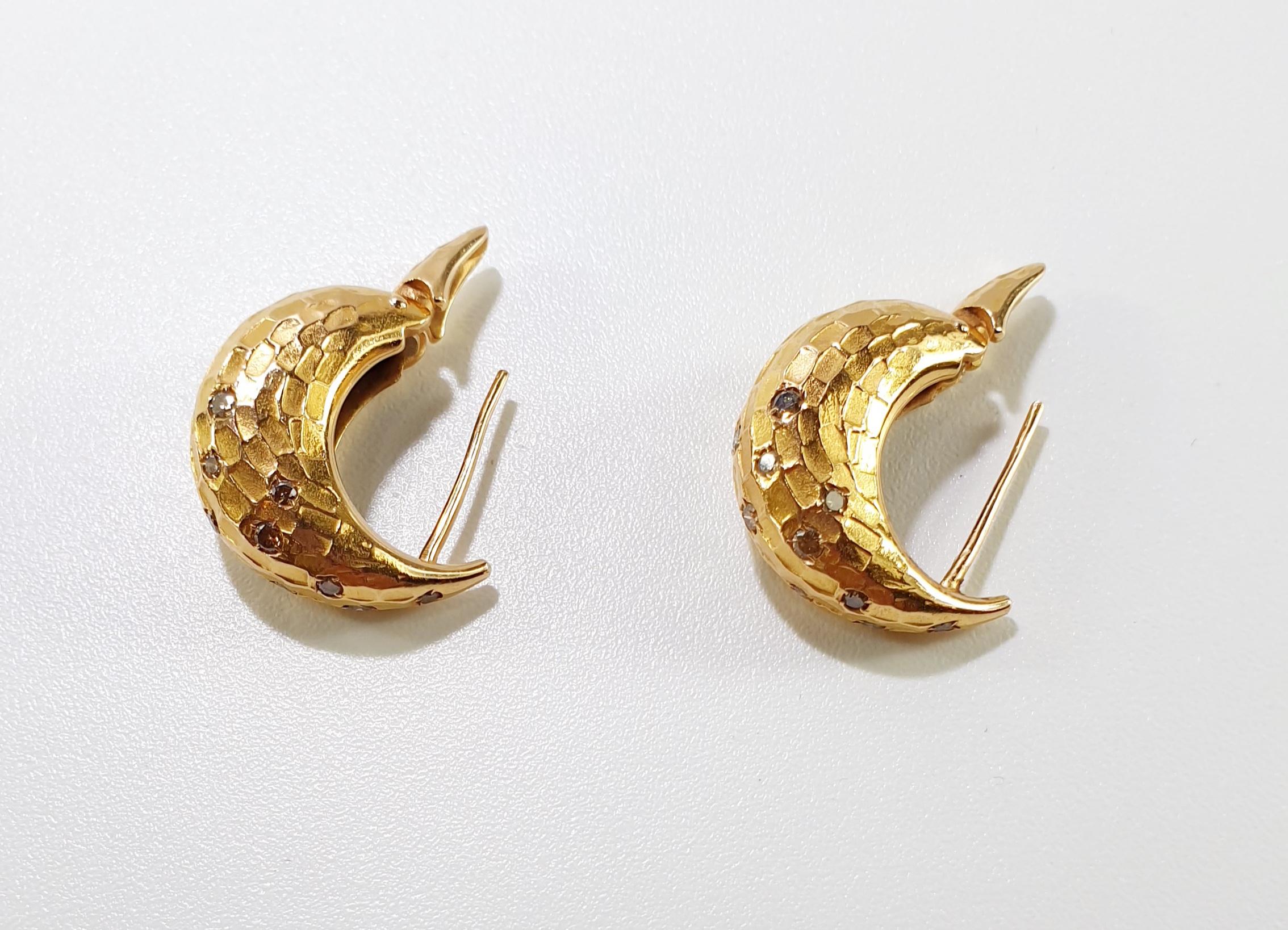 Pomellato Rose Gold Diamond Duna Earrings In Excellent Condition In Bilbao, ES