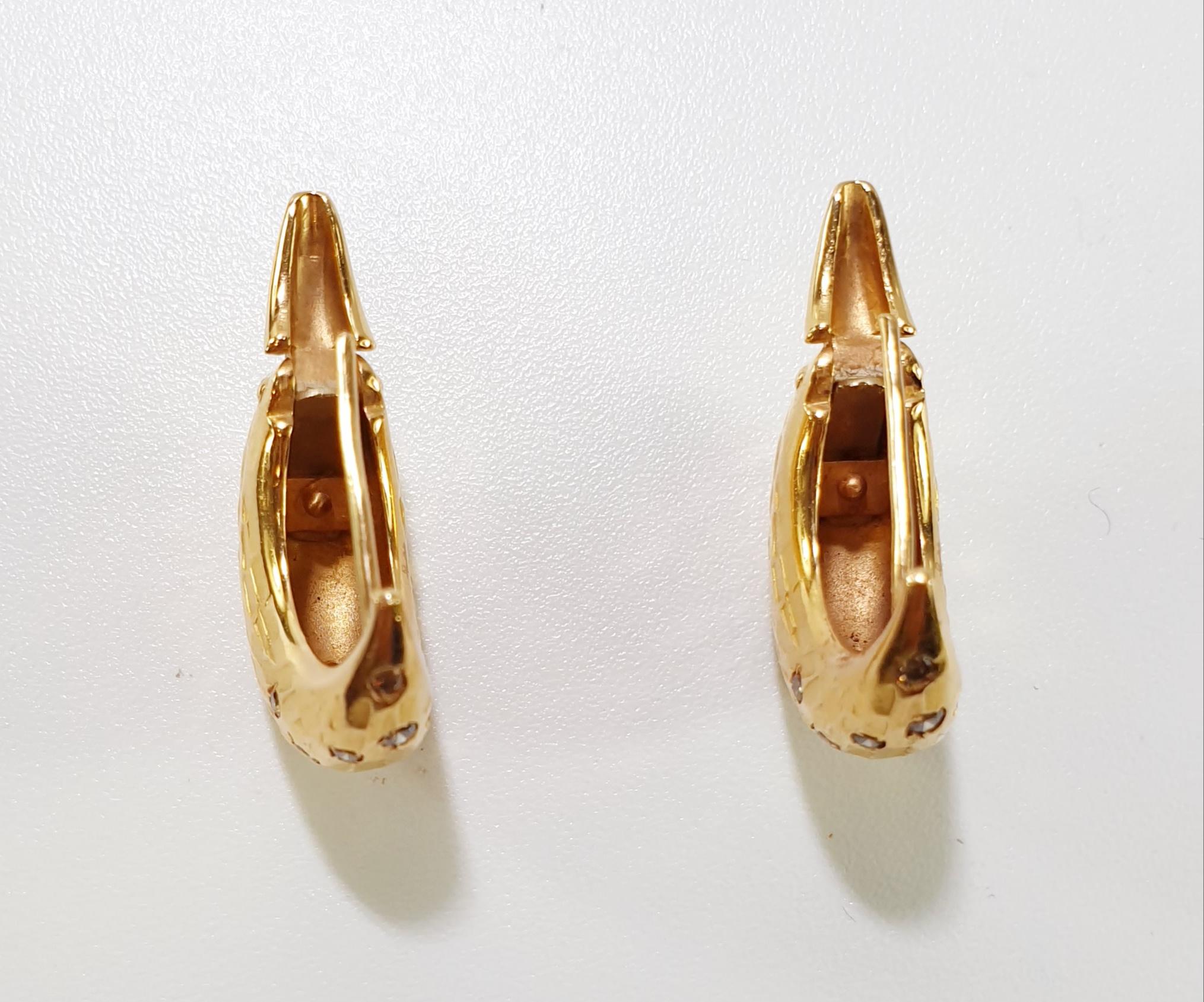 Women's Pomellato Rose Gold Diamond Duna Earrings For Sale