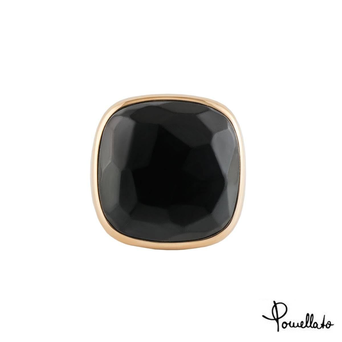 Pomellato Rose Gold Onyx Ring In Excellent Condition In London, GB