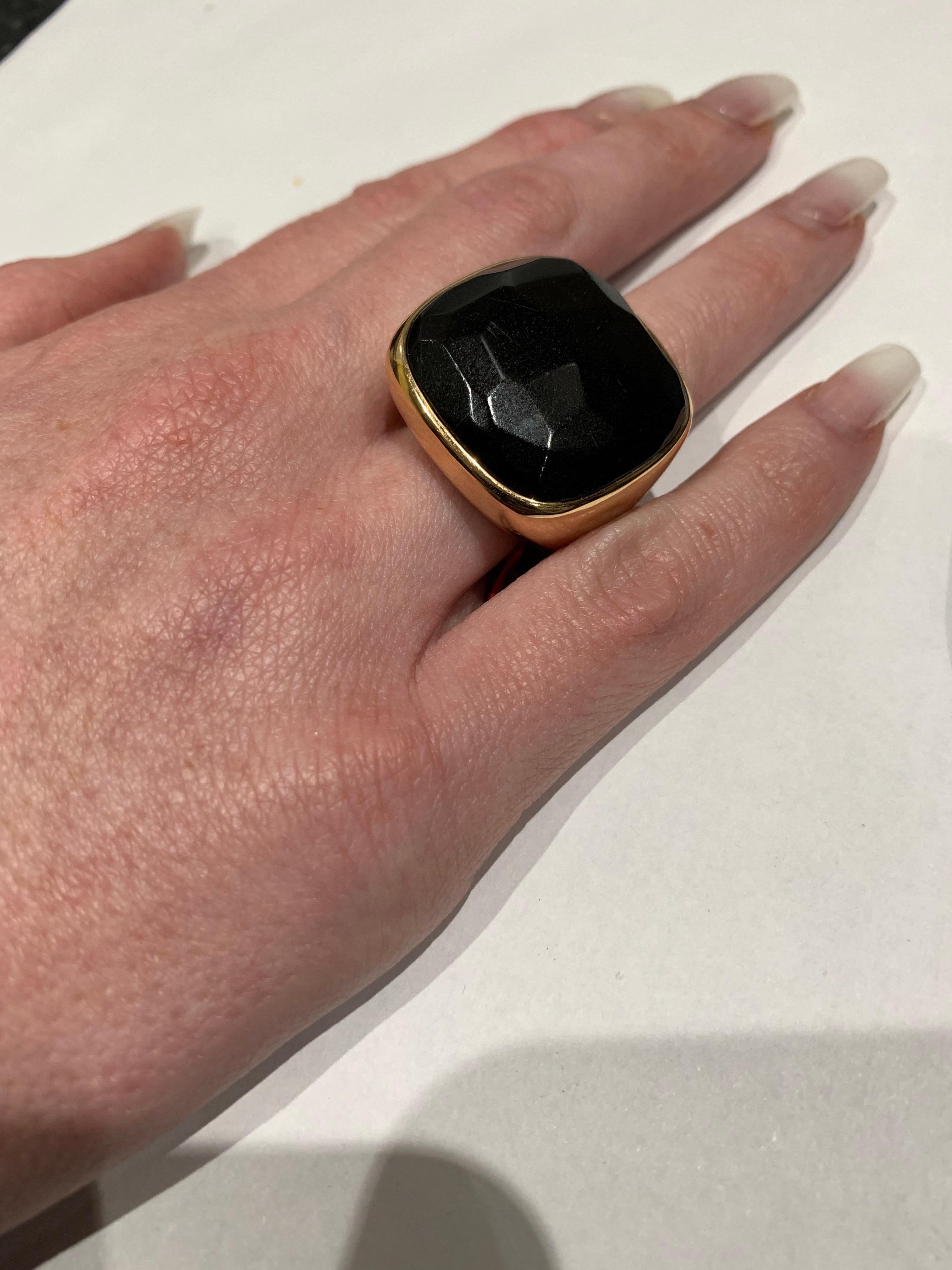 Pomellato Rose Gold Onyx Ring In Excellent Condition In London, GB