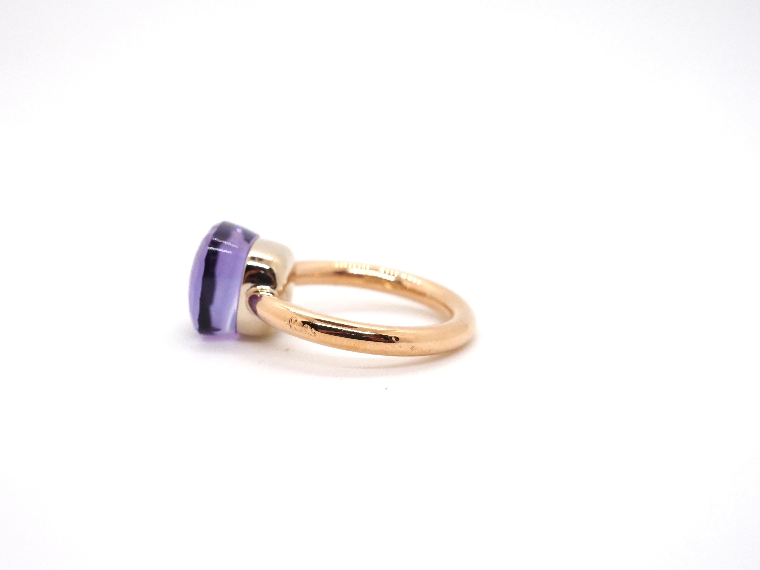 Pomellato Rose Gold Ring Nudo Classic Amethyst In Excellent Condition For Sale In Geneva, CH