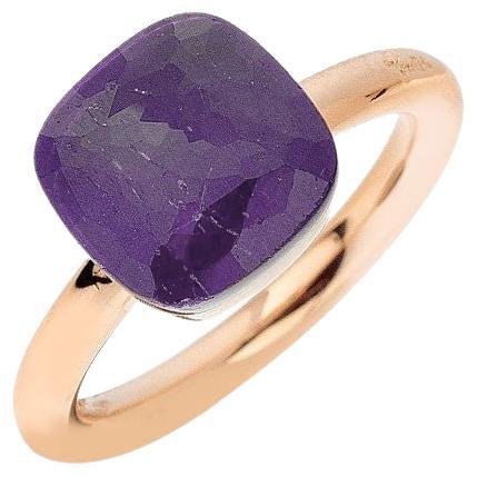 Nudo Klassischer Amethyst-Ring aus Roségold mit Pomellato (Kissenschliff) im Angebot