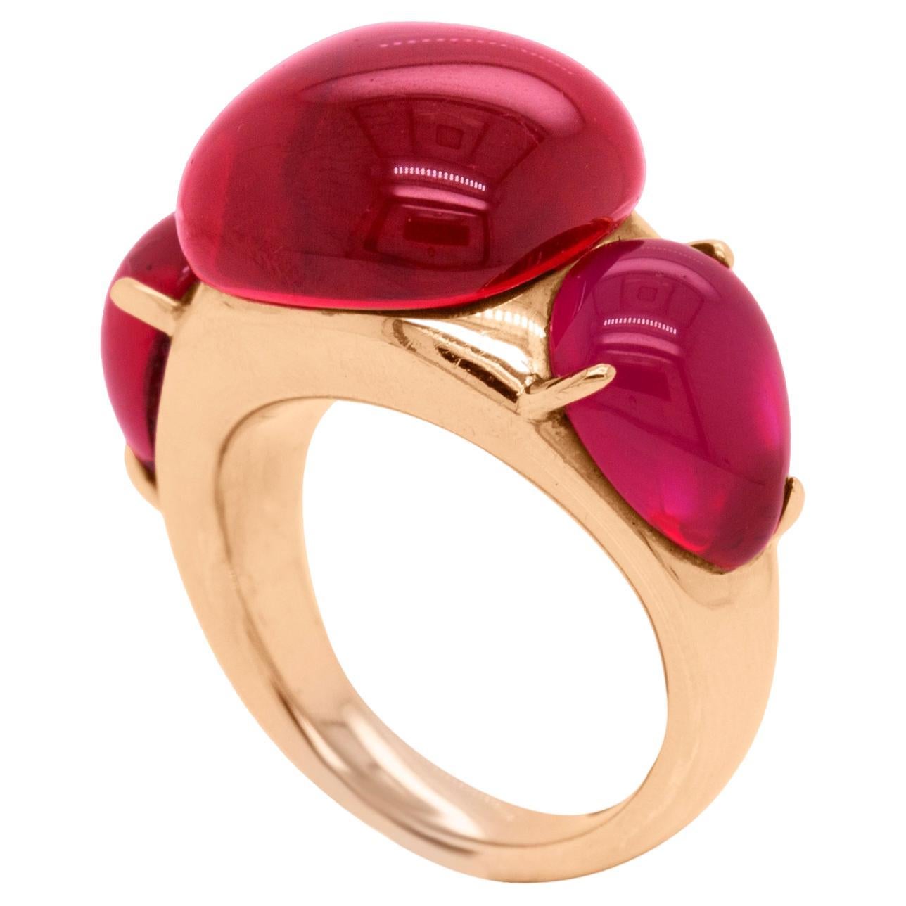 Pomellato 'Rouge Passion' 9 Carat Rose Gold Statement Ring For Sale