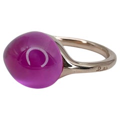 Pomellato “Rouge Passion” 9 Karat Gold Pink Cabochon Cut Sapphire Cocktail Ring