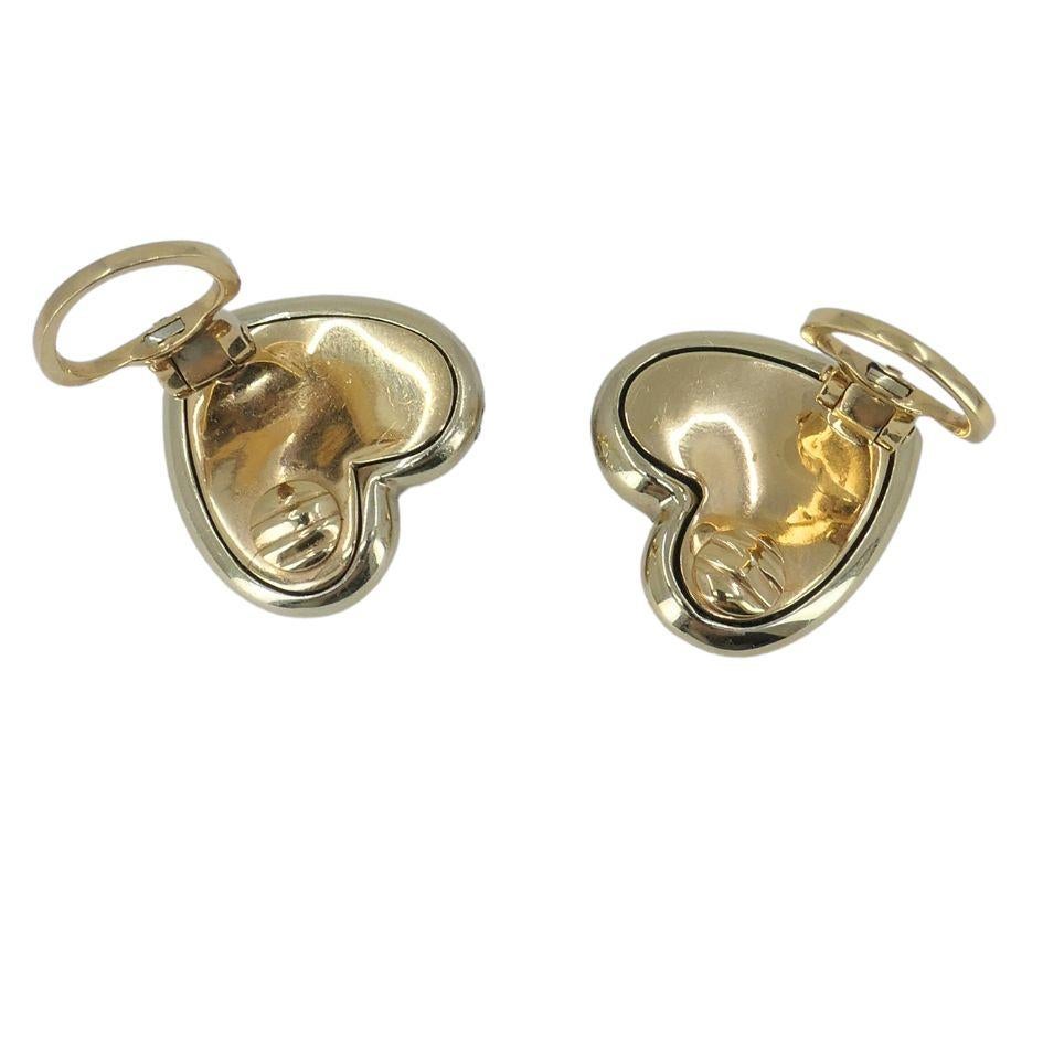 Pomellato Sabbia 18k Gold Diamond Heart Clip Earrings im Angebot 8