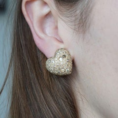 Pomellato Sabbia Boucles d'oreilles clip en or 18k avec diamants bruns en forme de coeur