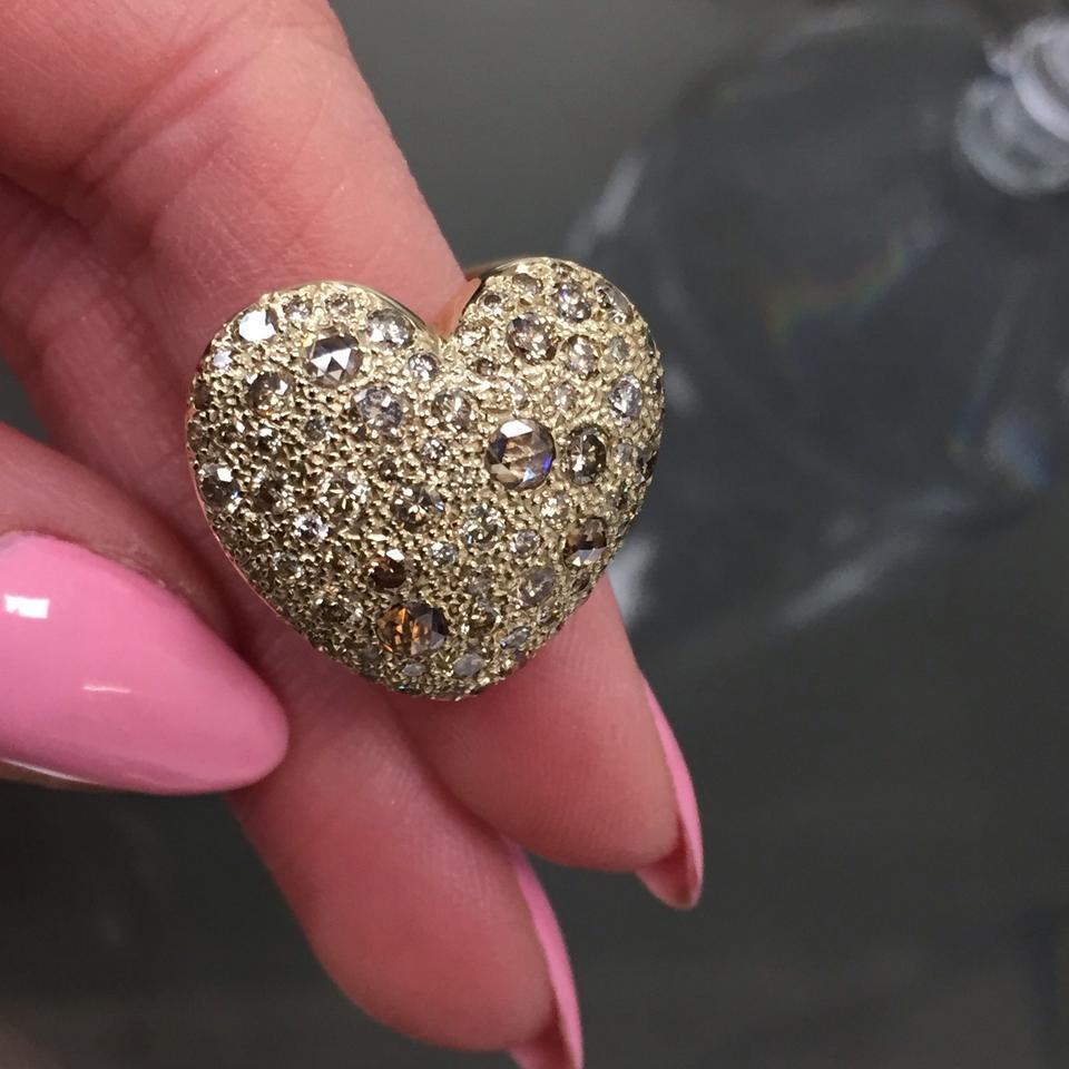 brown heart ring