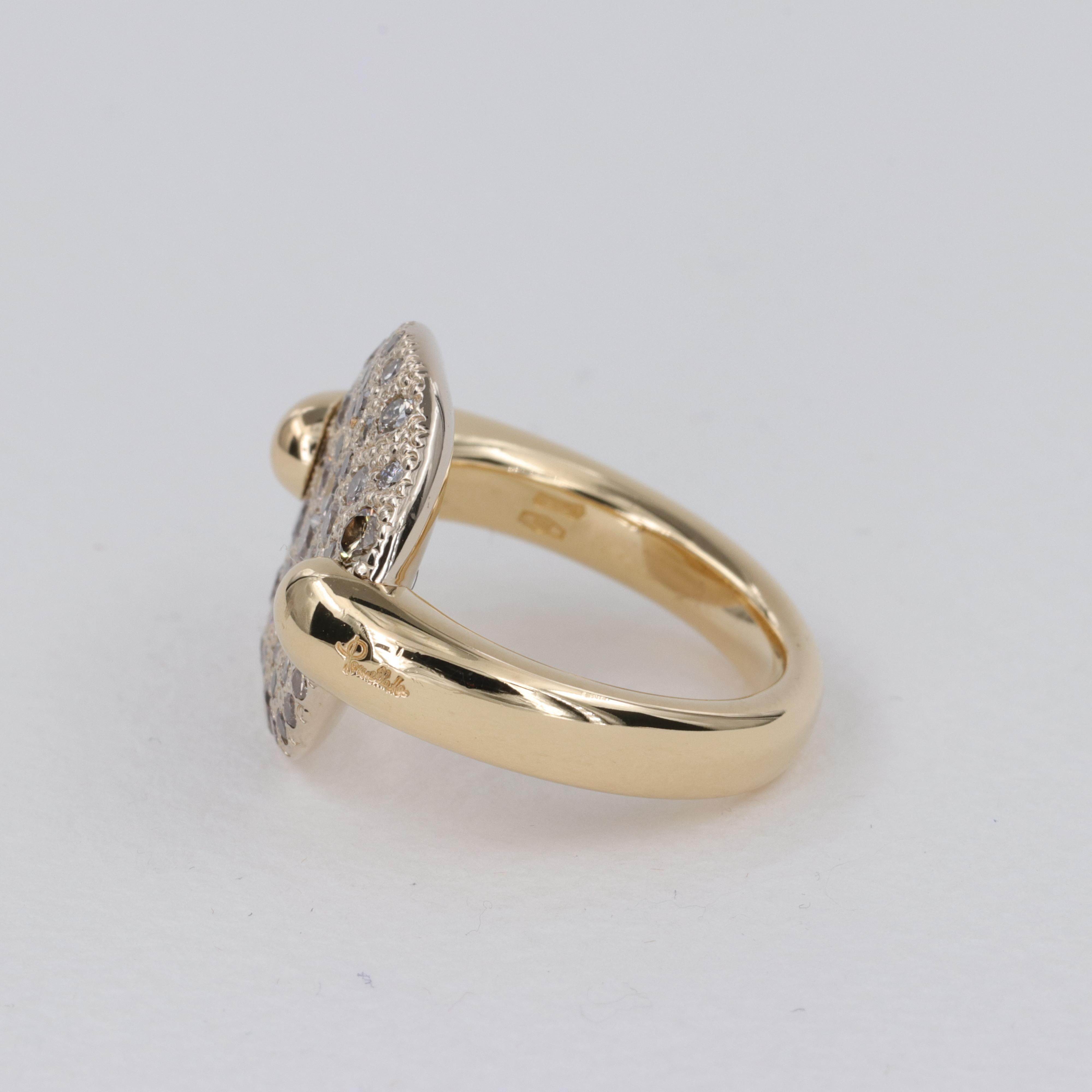 Women's or Men's Pomellato Sabbia Brown Diamond Ring Set in 18 Karat Gold For Sale