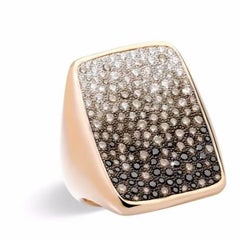 Pomellato Sabbia Dégradé Diamond Rose Gold Rectangular Shaped Cocktail Ring