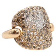 Pomellato Sabbia Diamond 18K Rose Gold Ring, Signed, 1990s.