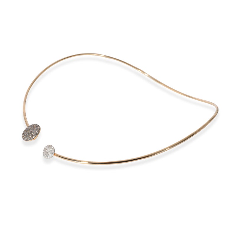 Pomellato Sabbia Diamond Choker Necklace in 18k Rose Gold 0.98ctw For Sale at 1stDibs