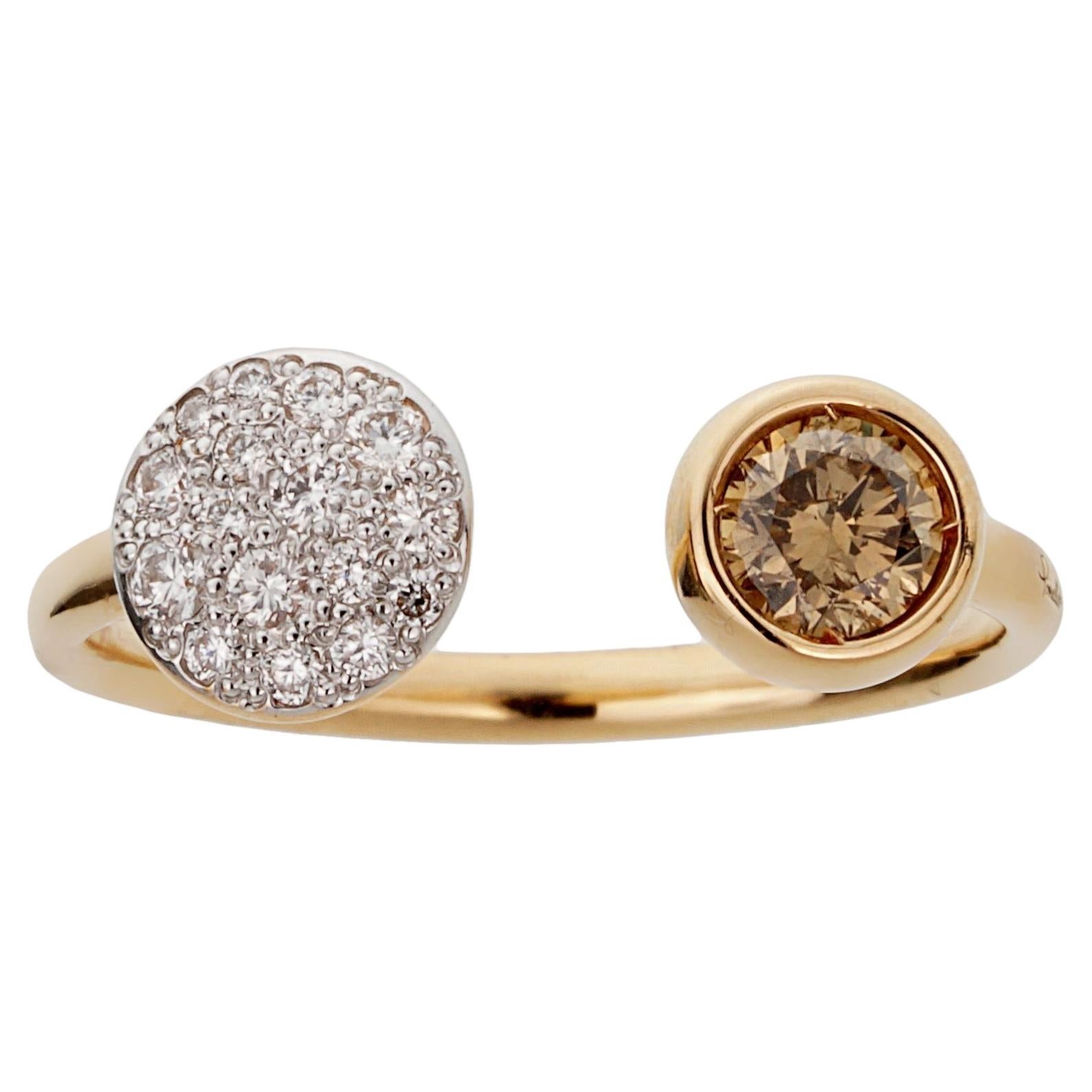 Pomellato Sabbia Anello Cocktail con Diamante Oro Rosa 18k Sz 5 1/2