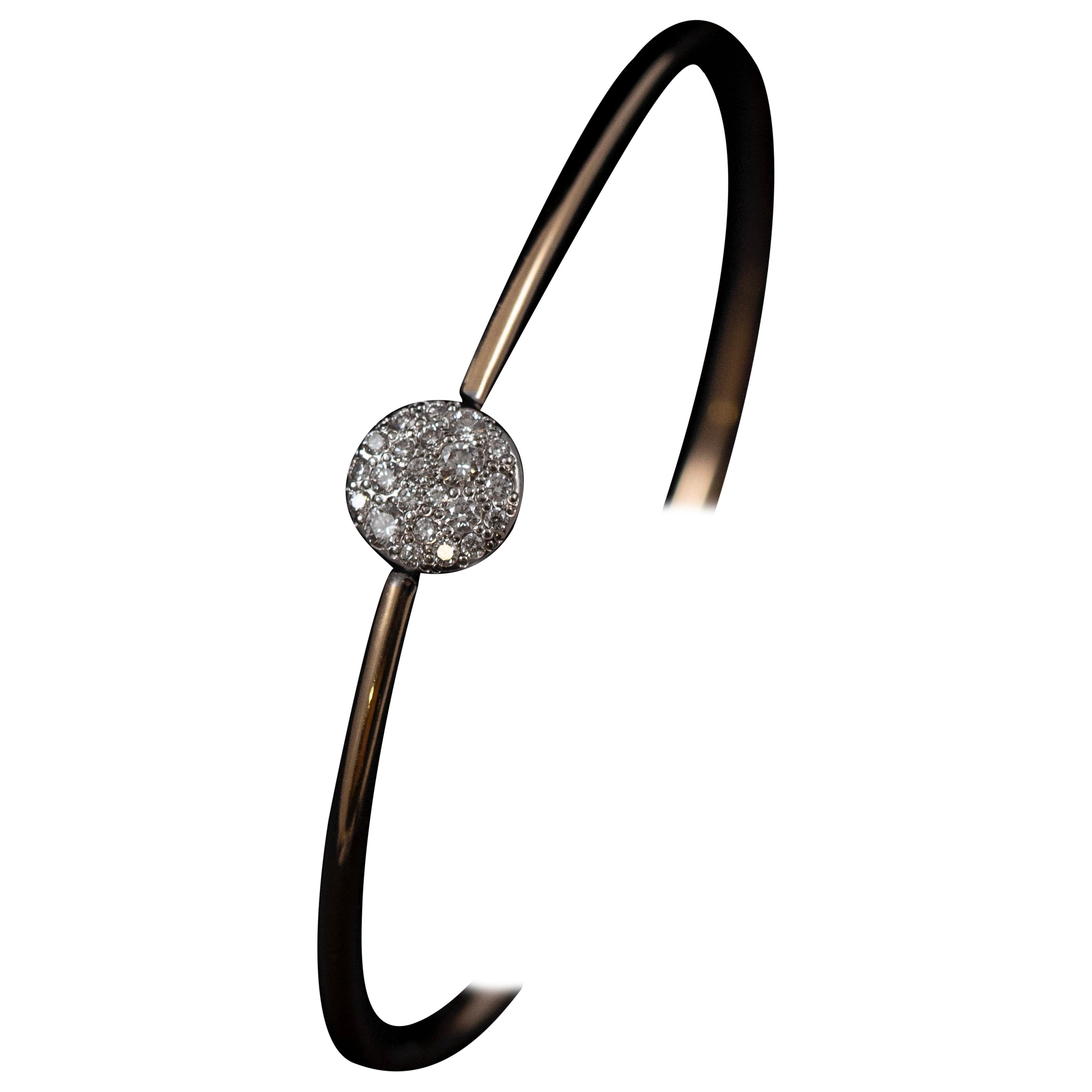 Pomellato Sabbia Diamond Cuff Bangle Bracelet 18K Rose Gold Full Set Box Papers For Sale