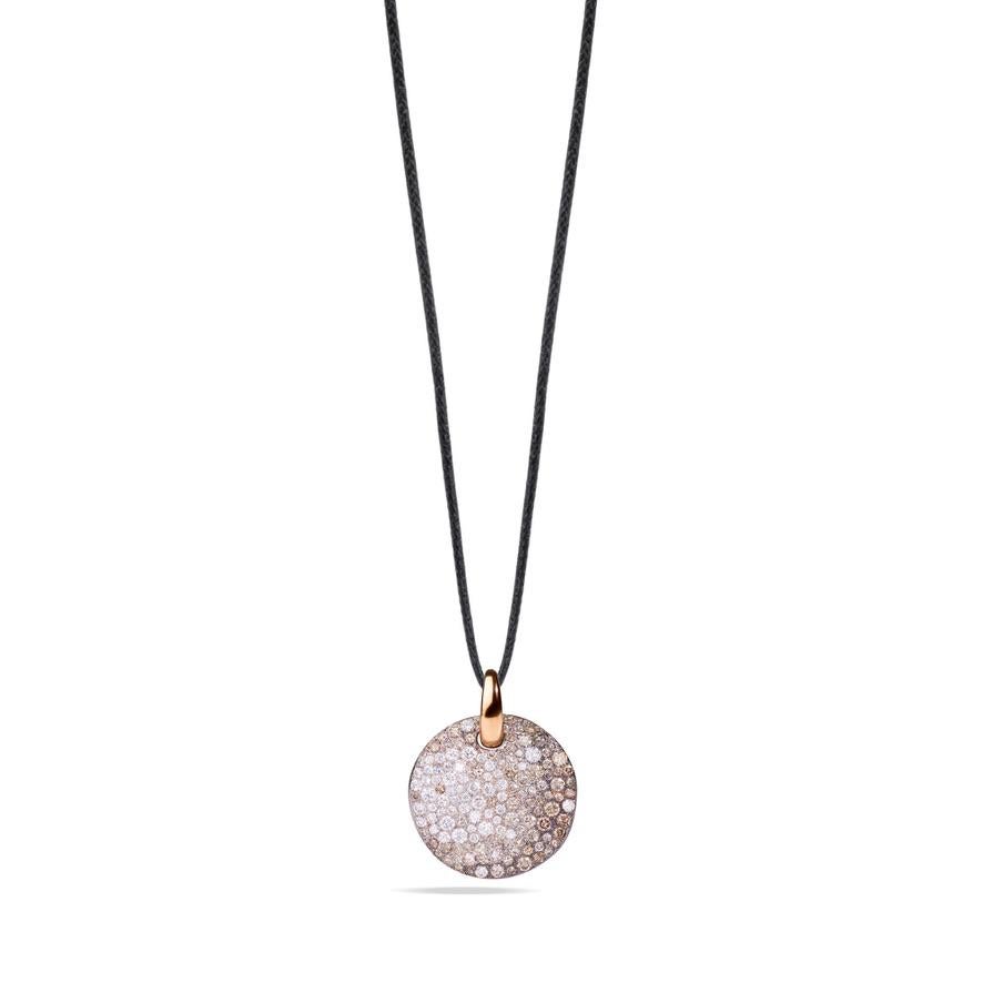 Rose Cut Pomellato Sabbia Diamond Pendant Rose Gold Necklace