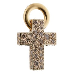 Pomellato Sabbia Fancy Diamond Yellow Gold Cross Pendant Necklace