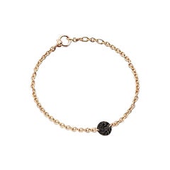Pomellato Sabbia Pink Gold Armband, behandelter schwarzer Diamant Pavé B.B407-O7-BB