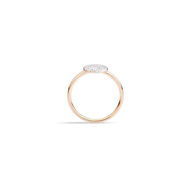 Pomellato Sabbia Ring in Rose Gold with Rhodium-Plated Rose A.B407-O7 ...