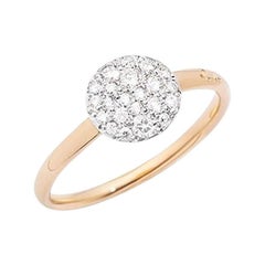 Pomellato Sabbia Ring in Rose Gold with Rhodium-Plated Rose A.B407-O7-B9