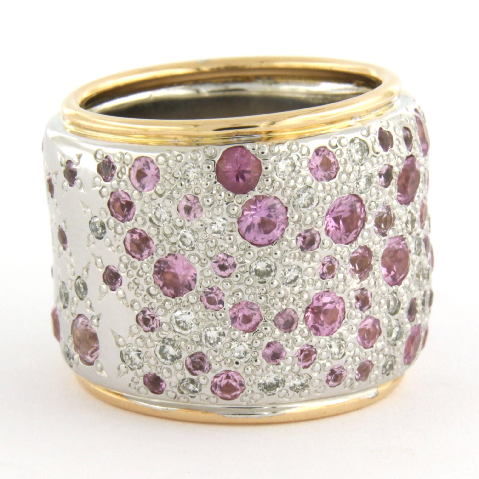 Moderne Pomellato SABIA Bague en or 18k avec saphir rose et diamants taille brillant en vente